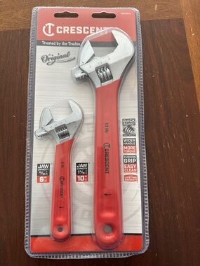Crescent Red Adjustable Wrench Set - 6" & 10"